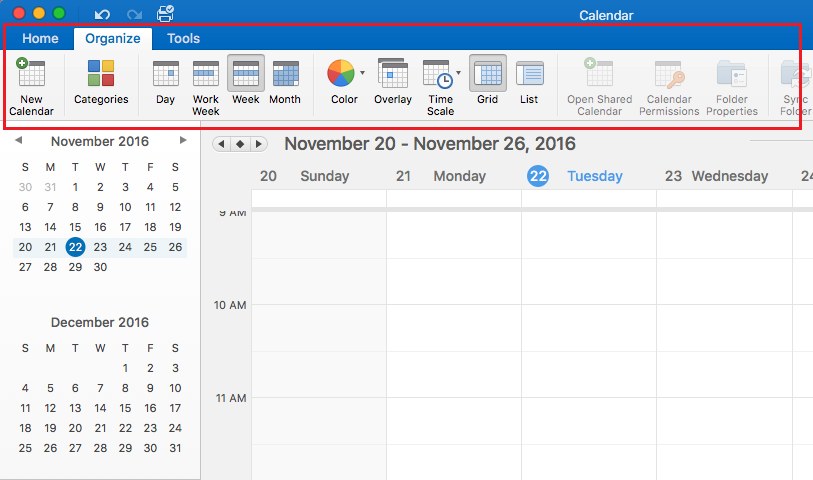 outlook for mac calendar entry creation date